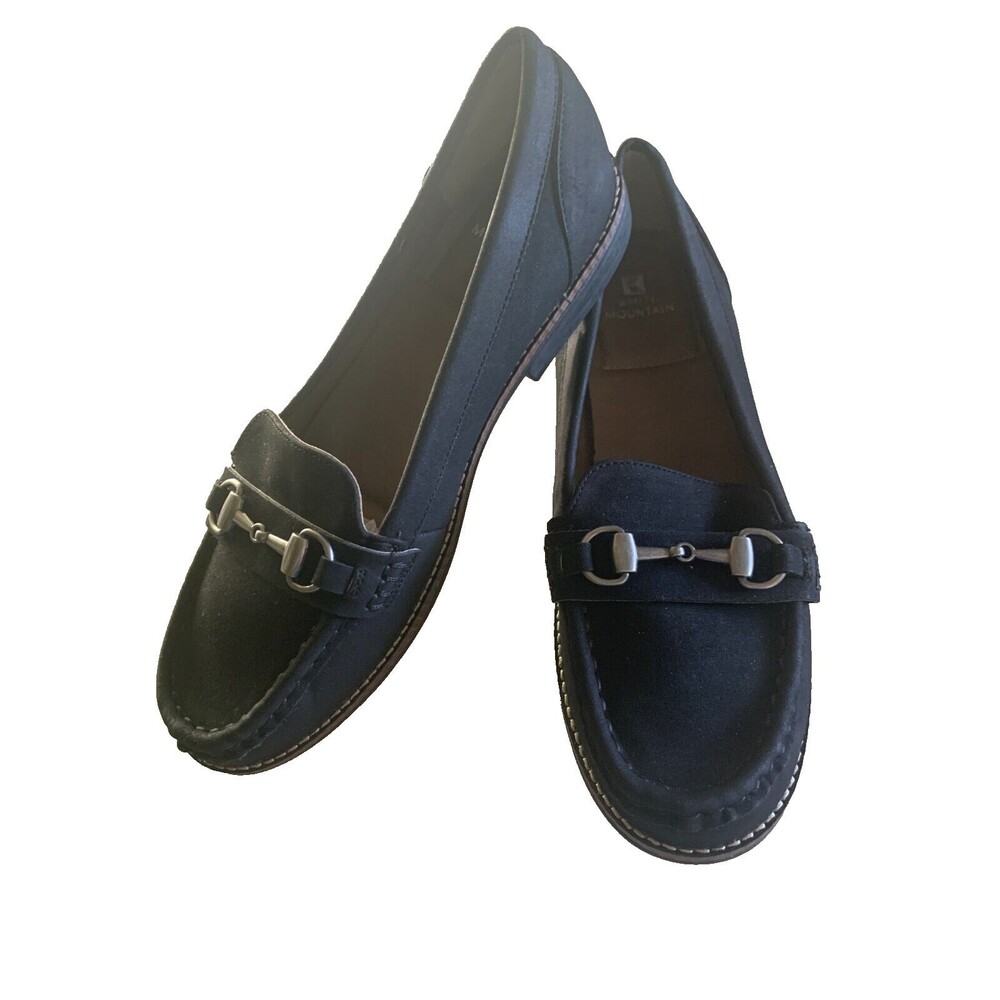 NWOB White Mountain Augusta Black Horse Bit Slip On Loafers Size 10M